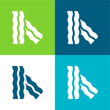 Bacon Flat four color minimal icon set clipart