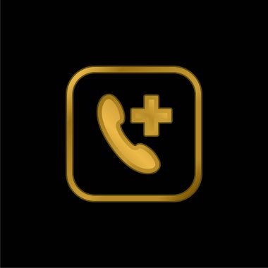 Altın kaplama metalik simge ya da logo vektörü ekle