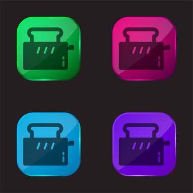 Ekmek kızartma makinesi dört renkli cam simge