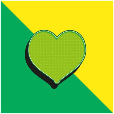 Kara Kalp Yeşil ve Sarı 3D vektör simgesi