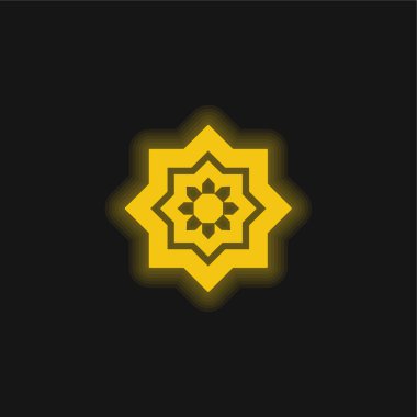 Arap Sanatı sarı parlak neon simgesi