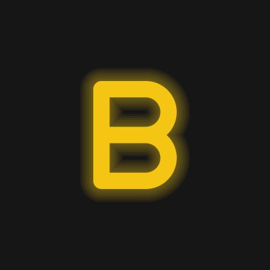 Beta sarı parlak neon simgesi