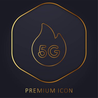 5g altın çizgi prim logosu veya simgesi