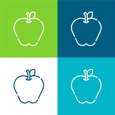 Apple Düz 4 renk en küçük simge kümesi