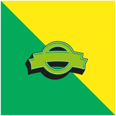 Yeşil ve sarı 3D vektör logosuna sahip ödül çemberi