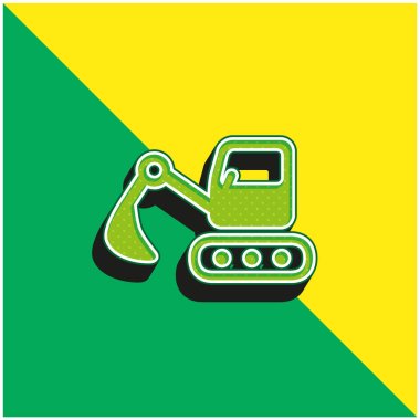 Yeşiller ve sarı modern 3d vektör simgesi logosu