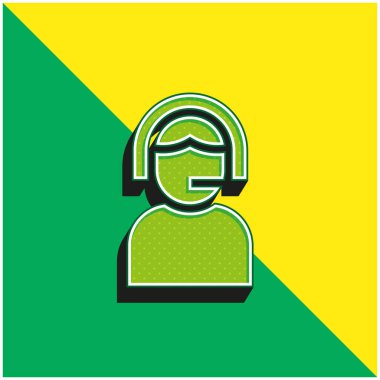 Yardım Yeşil ve Sarı Modern 3D vektör simgesi logosu