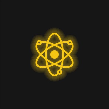 Atom sarısı parlak neon simgesi
