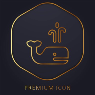 Blue Whale golden line premium logo or icon clipart