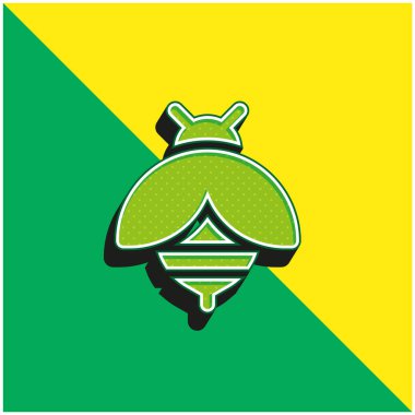 Arı Yeşili ve Sarı Modern 3D vektör simgesi logosu