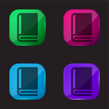 Dört renkli cam düğme simgesi