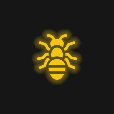 Ant yellow glowing neon icon clipart