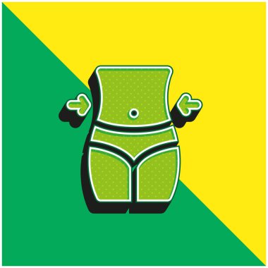 Göbek Yeşili ve Sarı Modern 3D vektör simgesi logosu