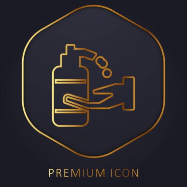 Alcohol Gel golden line premium logo or icon clipart