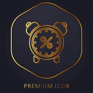 Alarm Saati altın çizgi premium logosu veya simgesi