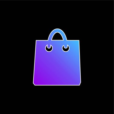 Siyah Alışveriş Çantası Mavi Gradyan vektör simgesi
