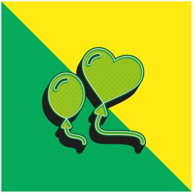 Balonlar yeşil ve sarı modern 3d vektör simgesi logosu