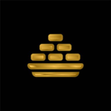 Barfi altın kaplama metalik simge veya logo vektörü