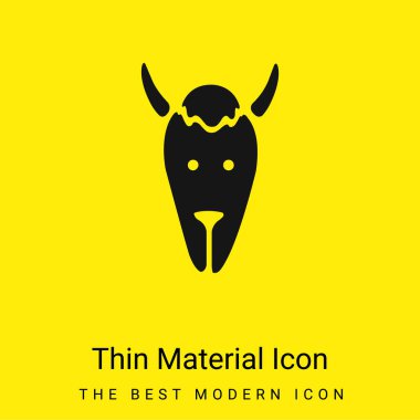 Bison Head minimal bright yellow material icon clipart