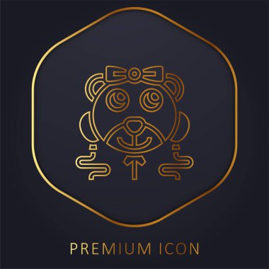 Balonlar altın çizgi prim logosu veya simgesi