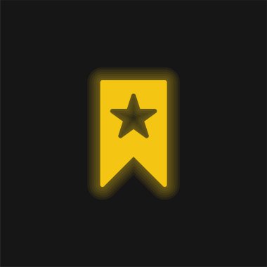 Yer imi sarı parlak neon simgesi