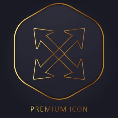 Altın çizgi premium logosunu veya simgesini genişletmek için Oklar Grubu Arayüz Sembolü