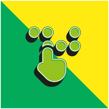 Körler alfabesi yeşil ve sarı modern 3d vektör simgesi logosu