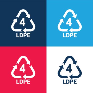 4 LDPE mavi ve kırmızı dört renk minimal simgesi
