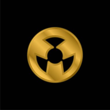 Atomik Sembol altın kaplama metalik simge veya logo vektörü