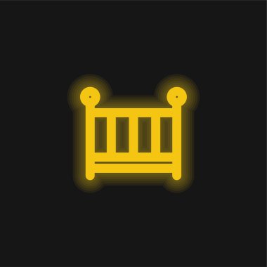 Bebek beşiği sarı parlak neon simgesi