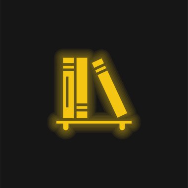 Kitaplar sarı parlak neon simgesi