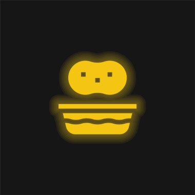 Banyo sarısı parlak neon simgesi