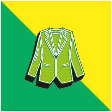 Blazer Yeşil ve sarı modern 3d vektör simgesi logosu