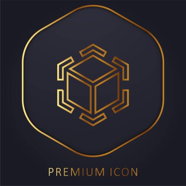 3d Modelleme Altın Hat prim logosu veya simgesi