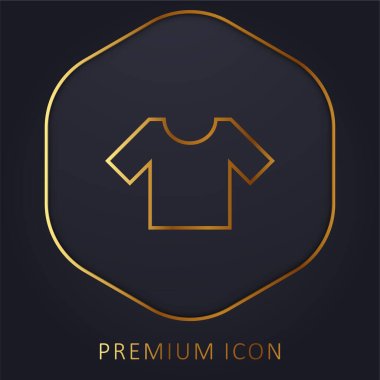 Basic T Shirt golden line premium logo or icon clipart
