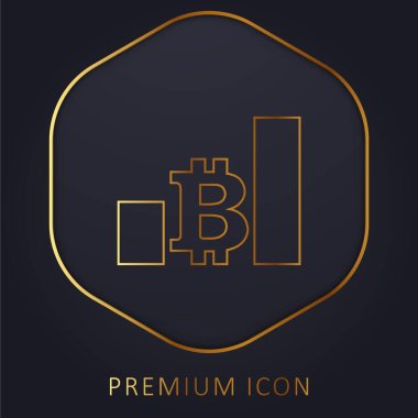 Bitcoin Çubukları Artan Altın Hat prim logosu veya simgesinin Grafiği
