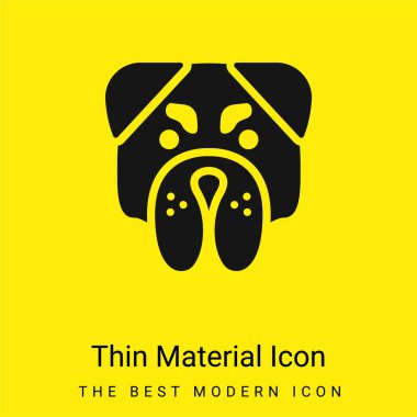 Angry Bulldog Face minimal bright yellow material icon clipart