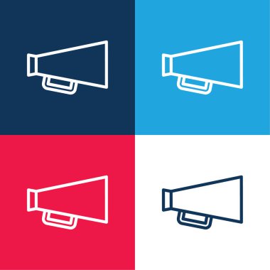 Büyük megafonlar mavi ve kırmızı en küçük simge kümesi