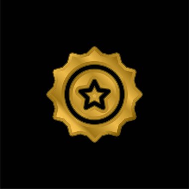 Bira Cap altın kaplama metalik simge veya logo vektörü