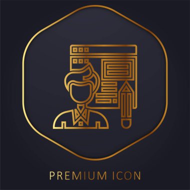 Blogger altın satır premium logosu veya simgesi