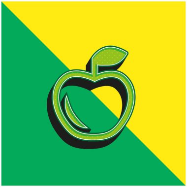 Apple Green ve sarı modern 3d vektör simgesi logosu