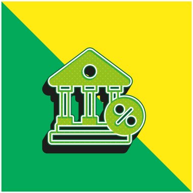 Bank Green and yellow modern 3d vector icon logo clipart