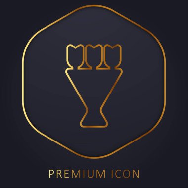 Buket altın çizgi prim logosu veya simgesi