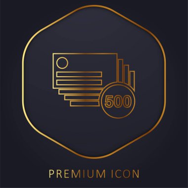 500 Business Cards Copies golden line premium logo or icon clipart
