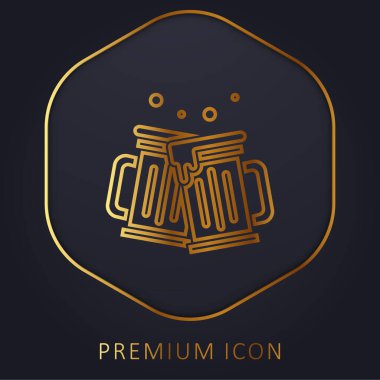Beers golden line premium logo or icon clipart