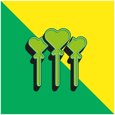 Balonlar yeşil ve sarı modern 3d vektör simgesi logosu