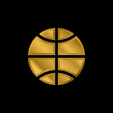 Basketbol altın kaplama metalik simge veya logo vektörü