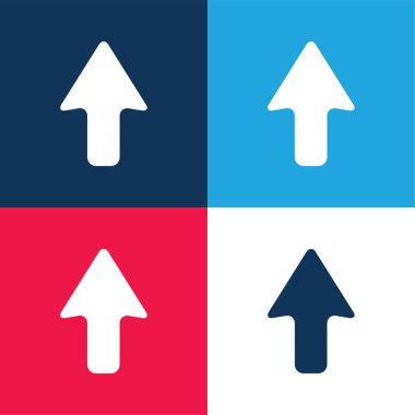 Ok Yukarı mavi ve kırmızı dört renk minimal simge kümesi