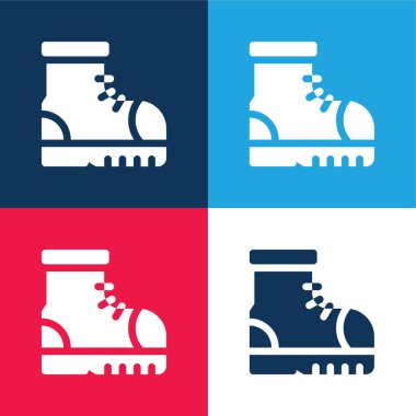 Önyükleme mavisi ve kırmızı dört renk en küçük simge kümesi