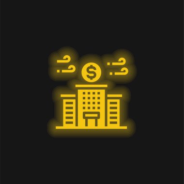 Bankanın sarı parlak neon simgesi